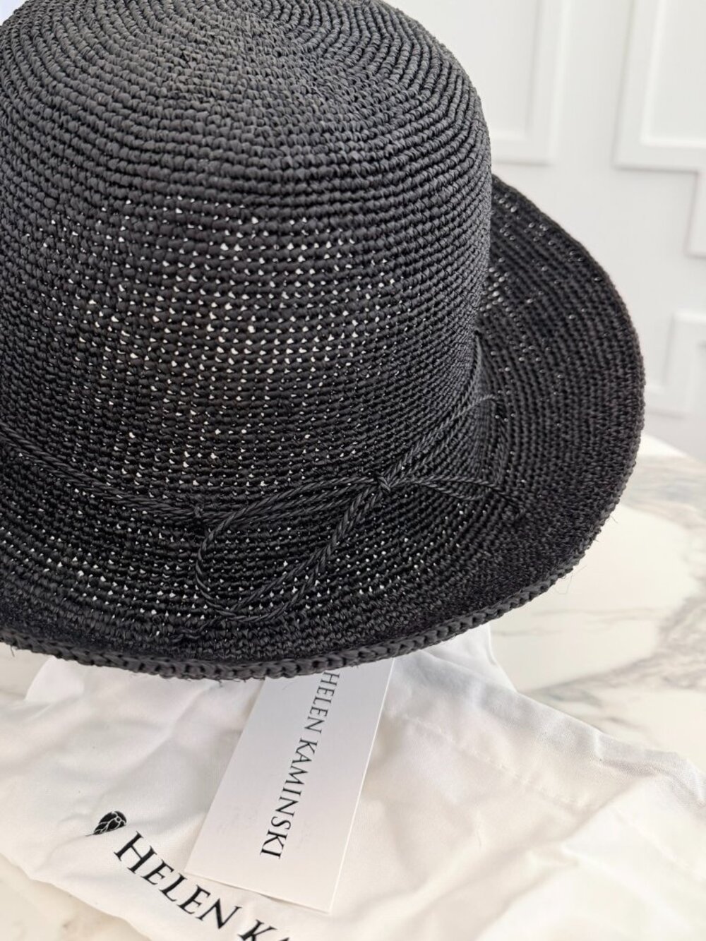 NWT - Helen Kaminski Provence 10 Raffia Hat - Charcoal - Picture 7 of 7